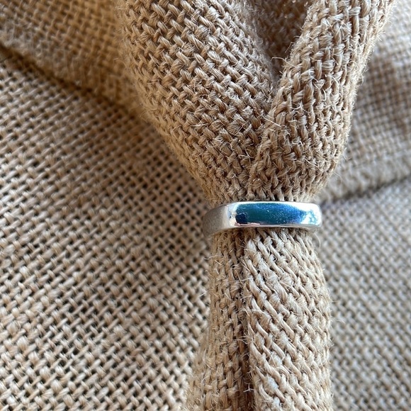 Sliver 925 Sterling Silver Square Circle Ring Size 7 - Picture 6 of 11